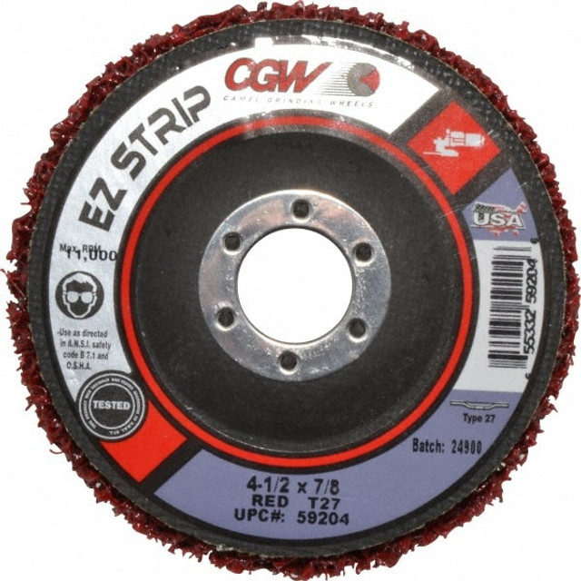 CGW Abrasives 59204 Deburring Disc: 4-1/2" Dia, 7/8" Hole, Very Coarse Grade, Silicon Carbide