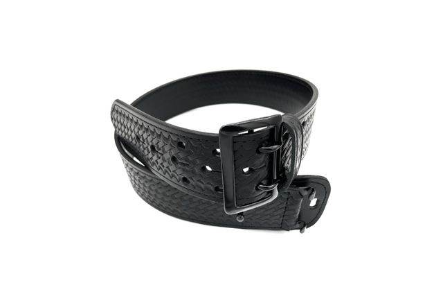 Perfect Fit 8000-BW-BK-56 2.25'' Fully Lined Sam Browne Leather Belt