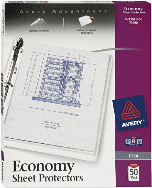 AVERY 74090 50 Pc Sheet Protector-Ring Binder: Clear