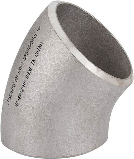 Merit Brass 04402-48 Pipe 45 ° Long Radius Elbow: 3" Fitting, 304L Stainless Steel