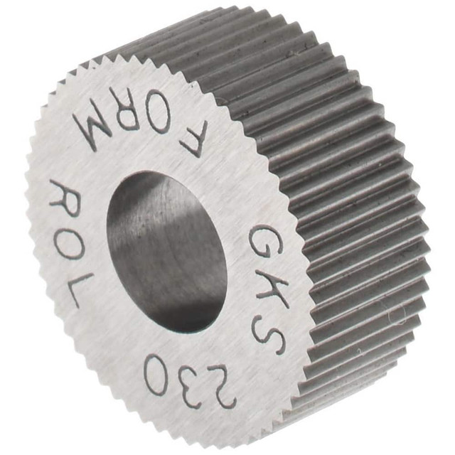 MSC GKS-230 Standard Knurl Wheel: 5/8" Dia, 90 ° Tooth Angle, 30 TPI, Straight, High Speed Steel