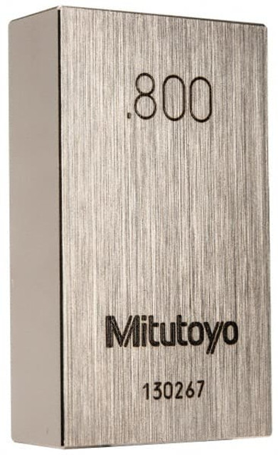 Mitutoyo 611198-531 Rectangle Steel Gage Block: 0.8", Grade 0