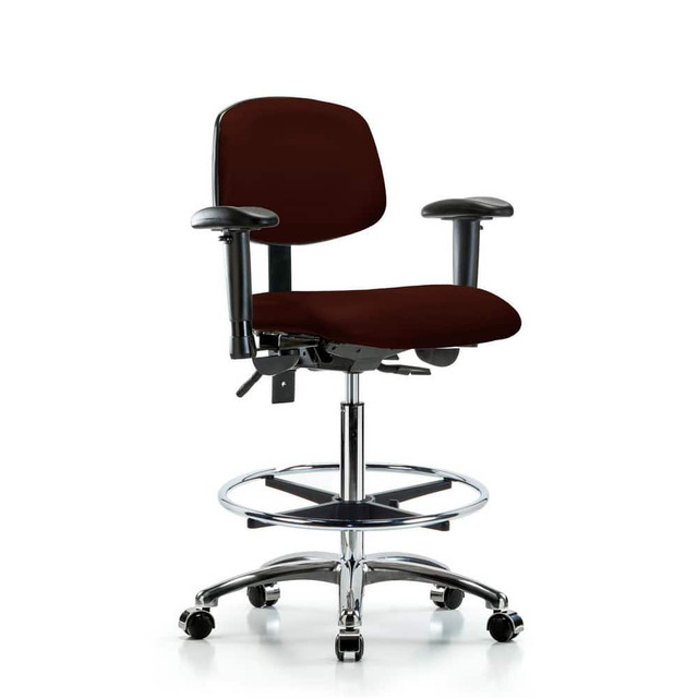 Blue Ridge Ergonomics MSC46881 Task Chair: Vinyl, Burgundy