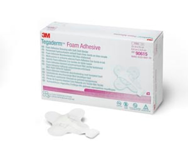 Solventum Corporation  90615 Foam Adhesive Dressing, Mini Wrap, 2 ¾" x 2 ¾", 10/bx, 4 bx/cs (Continental US+HI Only)