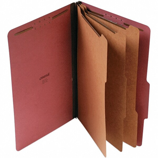 UNIVERSAL UNV10295 Classification Folder: Legal, Red, 10/Pack