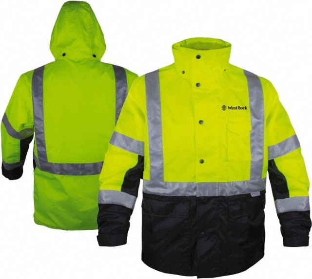 Reflective Apparel Factory 431STLBLGWRBK01 Size Large, ANSI 107-2010 Class 3, Black & High-Visibility Lime, Polyester