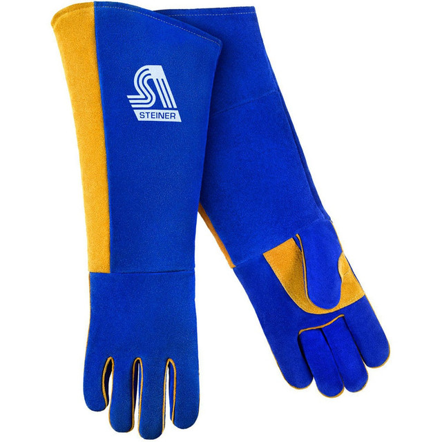 Steiner 2519BLC-L Welder's & Heat Protective Gloves; Welding Applications: Stick ; Primary Material: Leather ; Coating Material: Uncoated ; Coating Coverage: Uncoated ; Lining: Lined ; Back Material: Leather