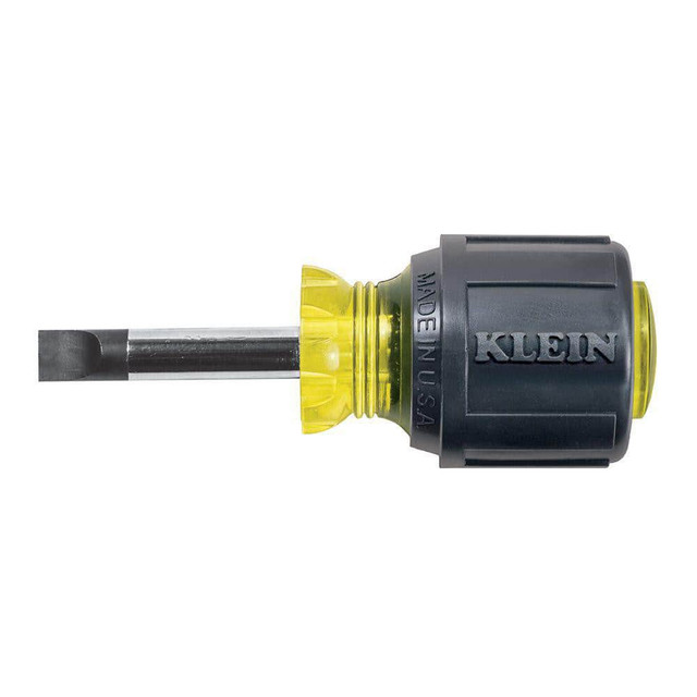 Klein Tools 600-1 Slotted Screwdriver: 5/16" Width, 3-7/16" OAL, 1-1/2" Blade Length