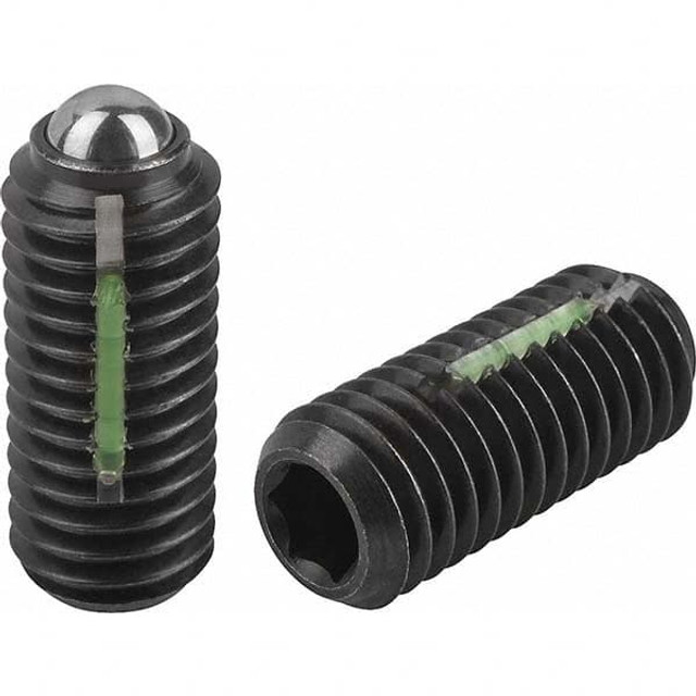 KIPP K0325.A2 Threaded Ball Plunger: 1/4-20, 0.1378" Ball Dia, 0.5906" Body Length, 0.0394" Max Ball Reach