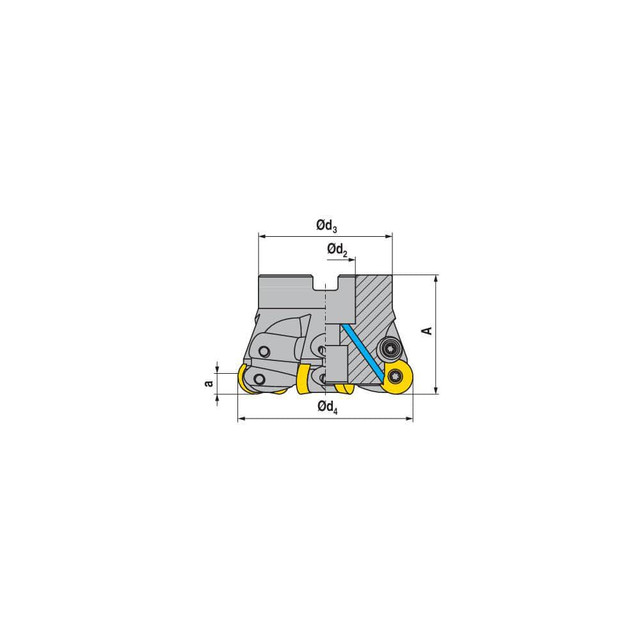 Ceratizit 56409802 Indexable Copy Face Mill: 80 mm Max Cut Dia, 27 mm Arbor Hole