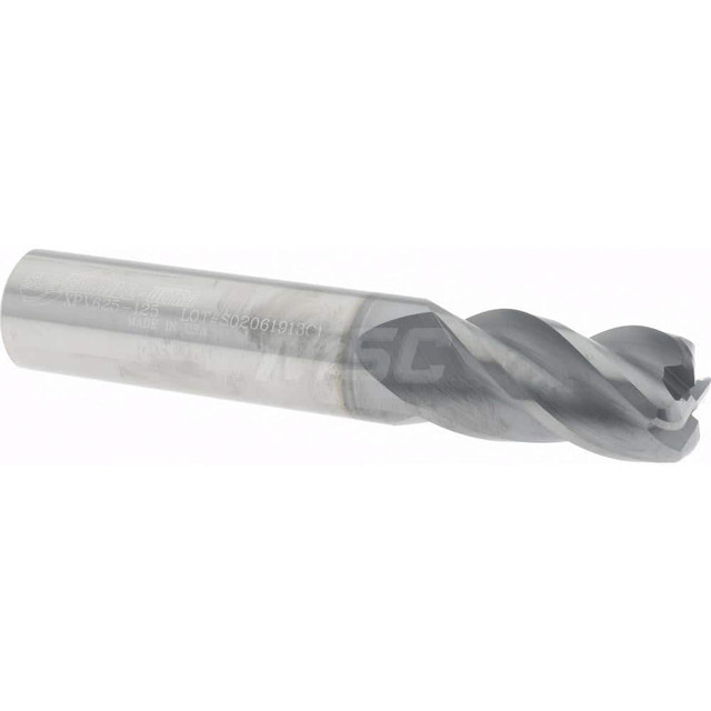 Supermill XPV625-125 Corner Radius End Mill: 5/8" Dia, 1-1/4" LOC, 1/8" Radius, 4 Flutes, Solid Carbide