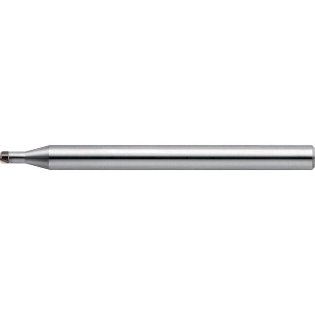 US Union Tool 2793022 Corner Radius End Mill: 0.40 mm Dia, 0.24 mm LOC, 0 deg Helix, CBN Coated, Corner Radius End, Centercutting Series CBN-LBFRRF