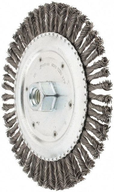 PFERD 79182700 Wheel Brush:  6-7/8" Wheel Dia,  3/16" Face Width,  Knotted