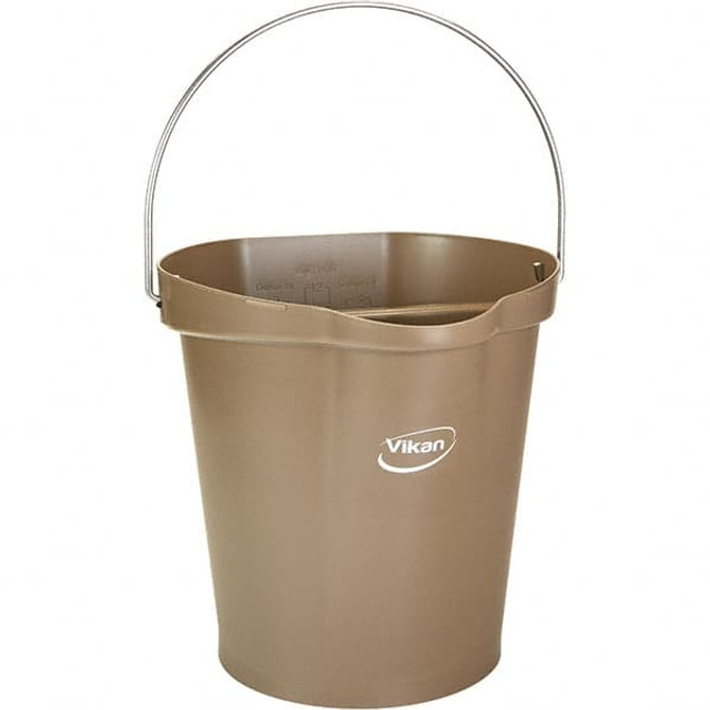 Vikan 568666 3 Gal, 12-1/2" High, Polypropylene Round Brown Single Pail with Pour Spout