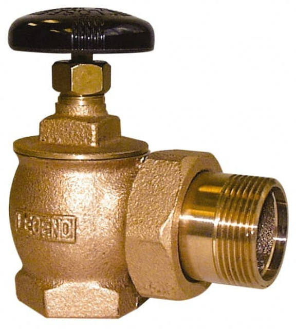 Legend Valve 110-106 1-1/4" Pipe, 60 psi WOG Rating, FNPT x Male Union End Connections, Handwheel Steam Angle Radiator Valve