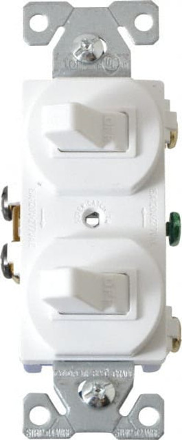 Cooper Wiring Devices 271W-BOX 1 Pole, 120/277 VAC, 15 Amp, Flush Mounted, Duplex Switch