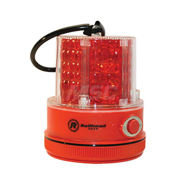 Railhead Corporation RM18-LED R Revolving Light: Red, Magnetic Mount