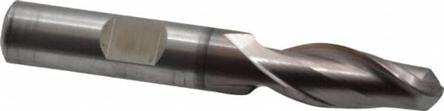 Cleveland C39031 Ball End Mill: 0.375" Dia, 0.75" LOC, 2 Flute, High Speed Steel