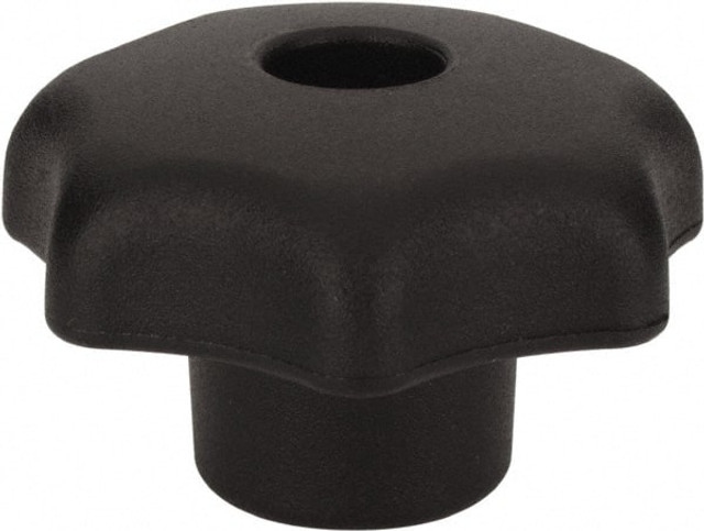 Morton Machine Works 7132AC Scalloped Knob: 1.26" Head Dia, 7 Points, Thermoplastic Elastomer, Black