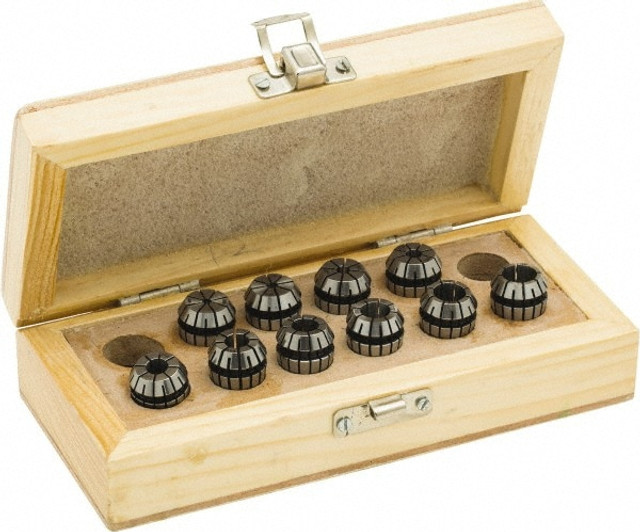 Parlec ERS16-S010 Collet Set: 10 Pc, Series ER16, 1/8 to 13/32" Capacity