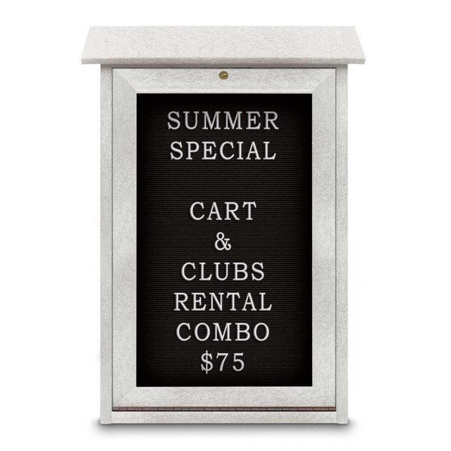 United Visual Products UVDSSM1829LB-WH Enclosed Letter Board: 18" Wide, 29" High, Laminate, Black