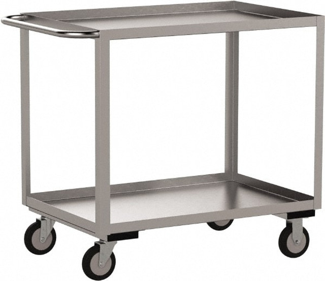 Jamco XB124-U5 Service Utility Cart: 35" OAH, Stainless Steel, Silver