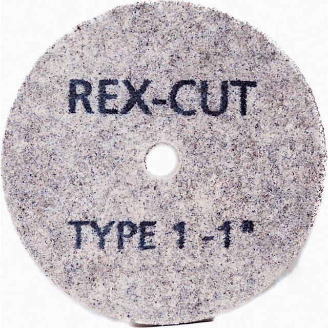 Rex Cut Abrasives 112204 Deburring Wheels; Wheel Diameter (Inch): 1 ; Face Width (Inch): 3/8 ; Center Hole Size (Inch): 1/8 ; Abrasive Material: Aluminum Oxide ; Grade: Medium ; Wheel Type: Type 1