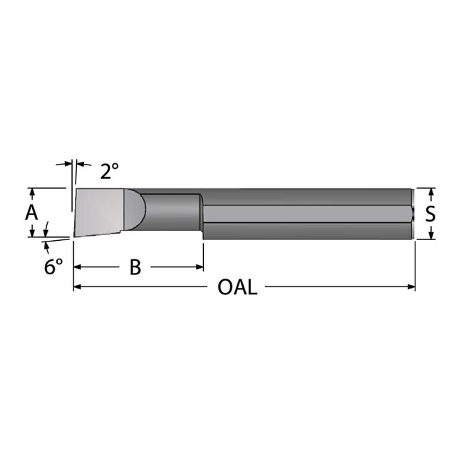 Scientific Cutting Tools B3201800A Boring Bar: 0.32" Min Bore, 1.8" Max Depth, Right Hand Cut, Submicron Solid Carbide