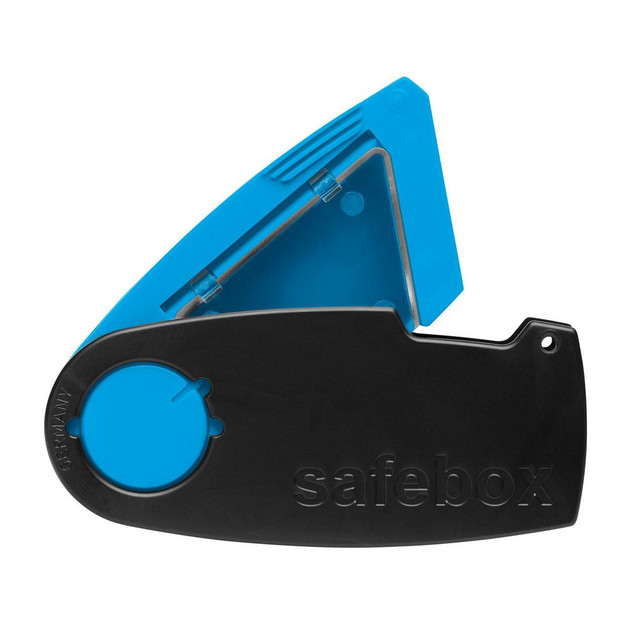 Martor USA 108000.00 Knife Accessories; Type: Portable Blade Disposal Container ; For Use With: All Plain Edge Knives ; Material: Plastic ; Color: Black; Blue ; Overall Width: 1 ; Overall Height: 1.6535