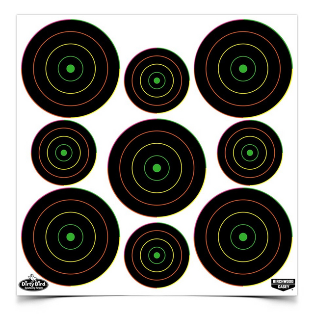 Birchwood Casey BC-35828 Dirty Bird 2 Inch & 3 Inch Multi-Color Bull's-Eye Targets