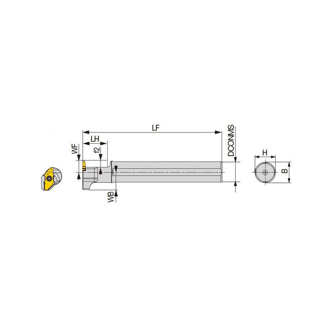 Tungaloy 6746958 Indexable Threading Toolholder: External, Left Hand, Uses JXTG12FR/JXPG06R/JXPG12R Inserts, 24 x 1 mm Shank