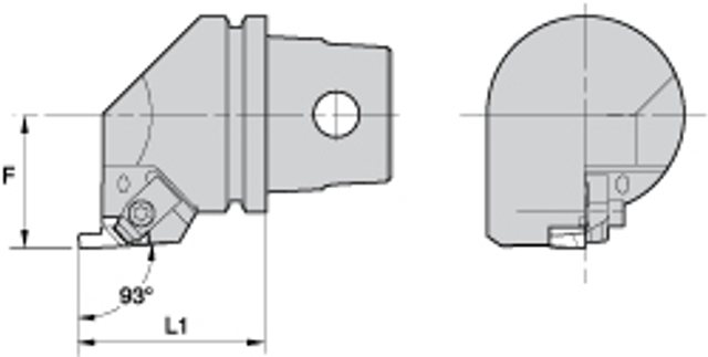 Kennametal 1019411 Modular Grooving Head: Right Hand, Cutting Head, System Size KM32, Uses NG3R Inserts