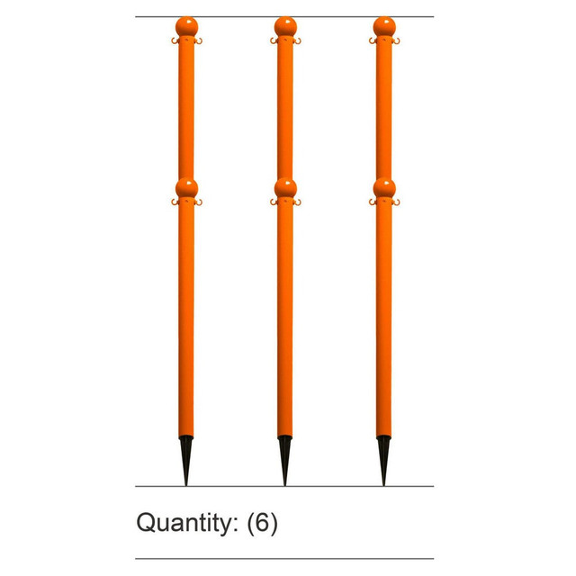 Mr. Chain 70312-6 Pedestrian Barrier Kits; Chain Material: Polyethylene ; Post Material: HDPE ; Surface Pattern: Solid Color ; Chain Color: Safety Orange ; Post Color: Safety Orange ; Chain Trade Size: 8in