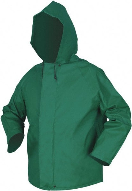 MCR Safety 388JHX5 Rain Jacket: Size 5X-Large, Green, Nylon & Polyvinylchloride