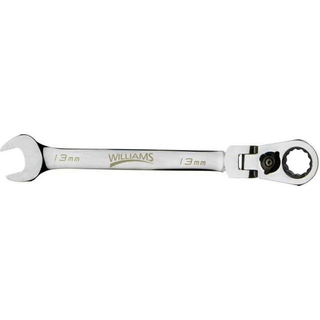Williams JHW1208MRCF Combination Wrenches; Size (mm): 8 ; Type: Reversible Ratcheting Combination Wrench ; Finish: Polished Chrome ; Head Type: Combination; Flexible ; Box End Type: 12-Point ; Handle Type: Straight