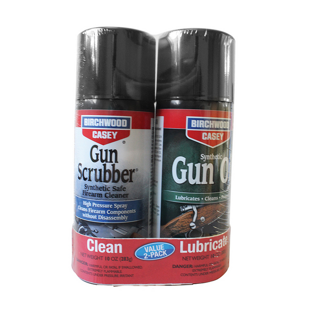 Birchwood Casey BC-33302 Gun Scrubber & Synthetic Gun Oil Aerosol Combo Pack