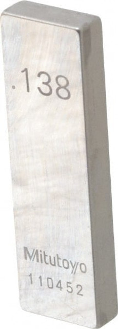 Mitutoyo 611178-531 Rectangle Steel Gage Block: 0.138", Grade 0