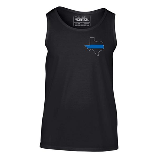 Thin Blue Line TEX-TANK-BLACK-L Tank - Texas Thin Blue Line