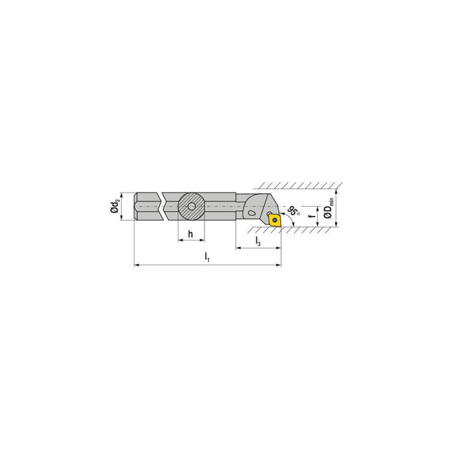 Ceratizit 7871920617 Indexable Boring Bars; Minimum Bore Diameter (Decimal Inch): 0.5000 ; Minimum Bore Diameter (Inch): 1/2 ; Maximum Bore Depth (Decimal Inch): 0.8300 ; Toolholder Style: SCLCL ; Tool Material: Steel ; Shank Diameter (Decimal Inch):