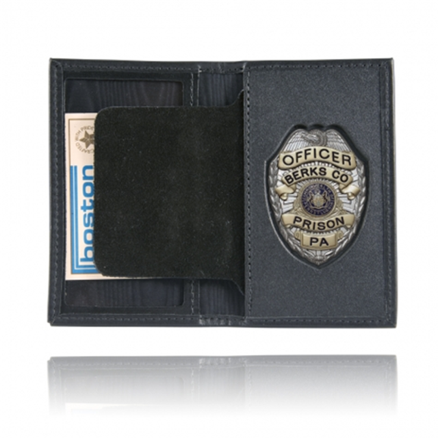 Boston Leather 110-5005 Book Style Badge Case, Oversized ID Window