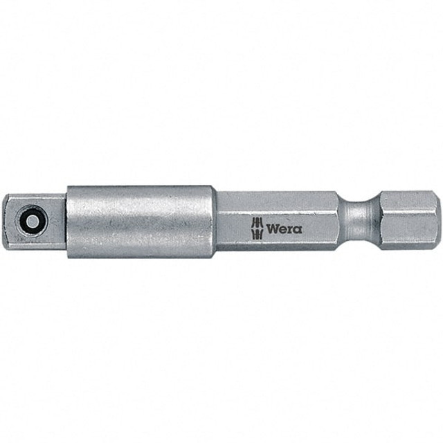 Wera 05050215001 Socket Adapter: Square-Drive to Hex Bit, 1/4" Hex Male, 3/8" Square Female