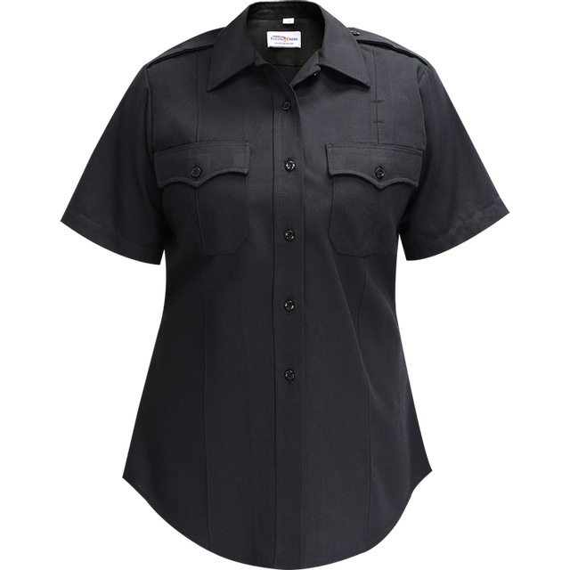 Flying Cross 254R66 86 32 N/A Deluxe Tropical Women's Short Sleeve Shirt - LAPD Navy