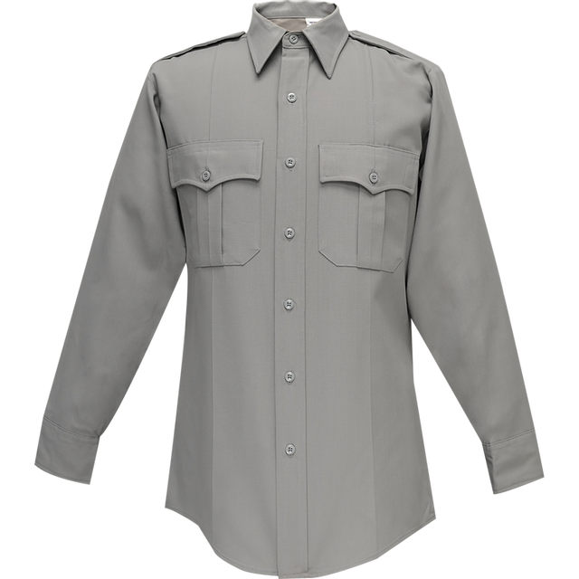 Flying Cross 33W78Z 01 17.0 32/33 Command Long Sleeve Shirt w/ Zipper & Convertible Sport Collar