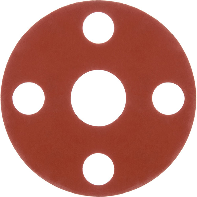 USA Industrials BULK-FG-1581 Flange Gasket: For 3/4" Pipe, 1" ID, 4-5/8" OD, 1/8" Thick, Silicone Rubber