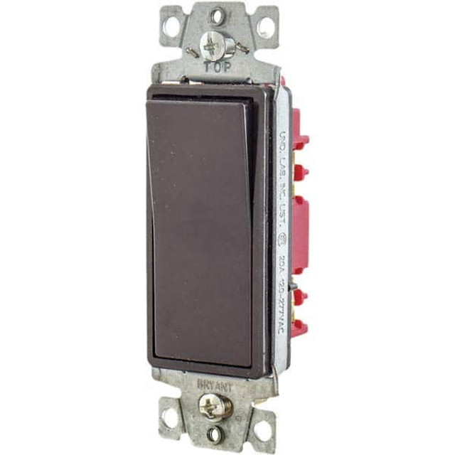 Bryant Electric 9901 Wall & Dimmer Light Switches; Switch Type: NonDimmer ; Switch Operation: Rocker ; Grade: Commercial ; Includes: Terminal Screws ; Standards Met: UL Listed; CSA Certified