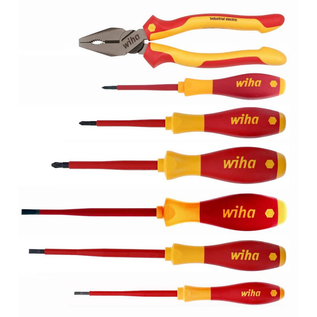 Wiha 32858 Combination Hand Tool Set: 7 Pc, Insulated Tool Set
