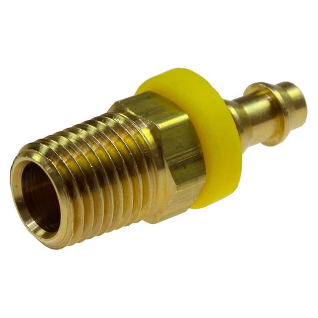Coilhose Pneumatics LRM0608 Barbed Push-On Hose Male Connector: 1/2" NPT, Brass, 3/8" Barb