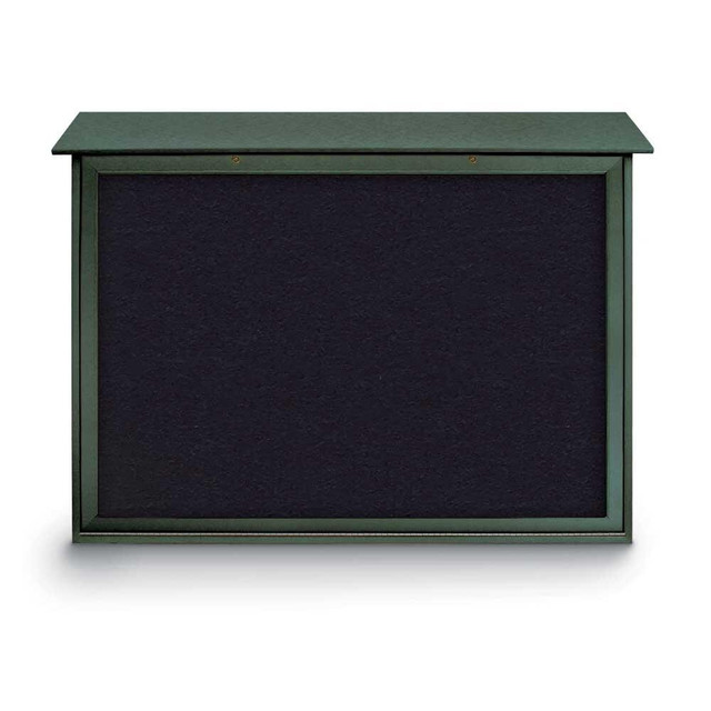 United Visual Products UVDSB5240-WOODG Enclosed Recycled Rubber Bulletin Board: 52" Wide, 40" High, Rubber, Black
