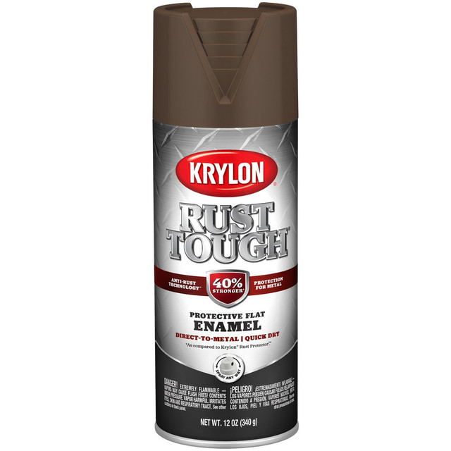 Krylon K09270008 Spray Paints; Product Type: Rustproof Enamel ; Type: Rust Preventative Spray Paint ; Color: Leather Brown ; Finish: Flat ; Color Family: Brown ; Container Size (oz.): 12.000