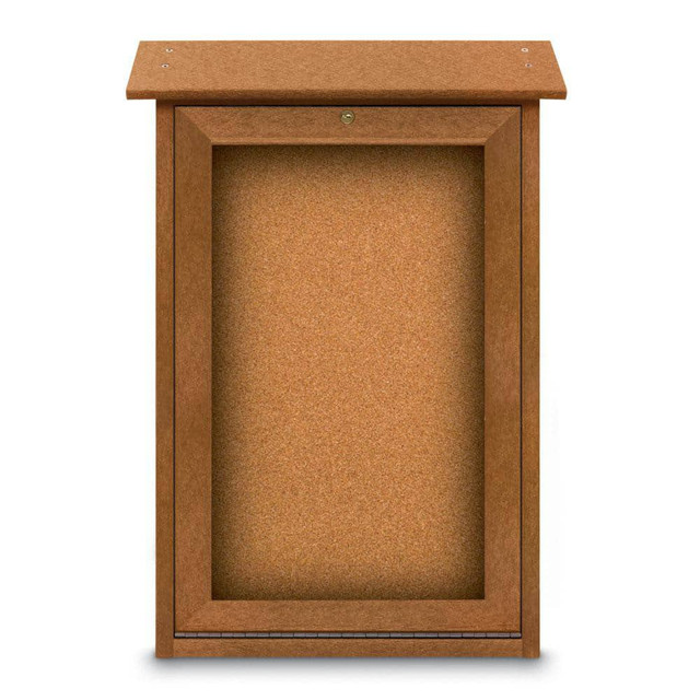 United Visual Products UVDSSM1829-CEDA Enclosed Cork Bulletin Board: 18" Wide, 29" High, Cork, Natural Tan